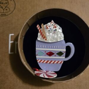Erstwilder Merry Kitschmas Christmas Cocoa Brooch